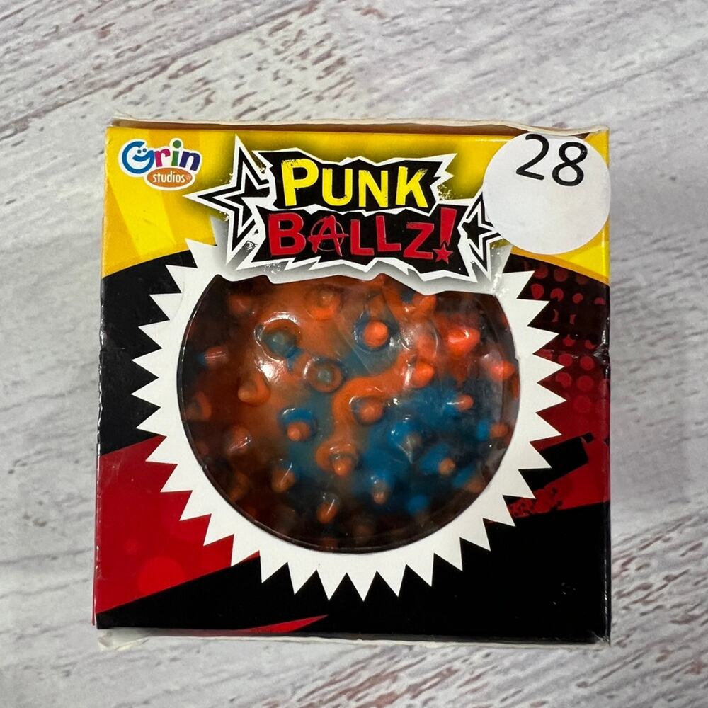 Punk Ballz Orange Blue Spiky Sensory Ball Toy NEW